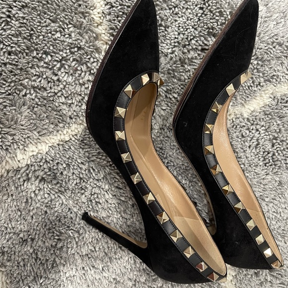 Valentino rock stud 100 suede pumps - Picture 7 of 8